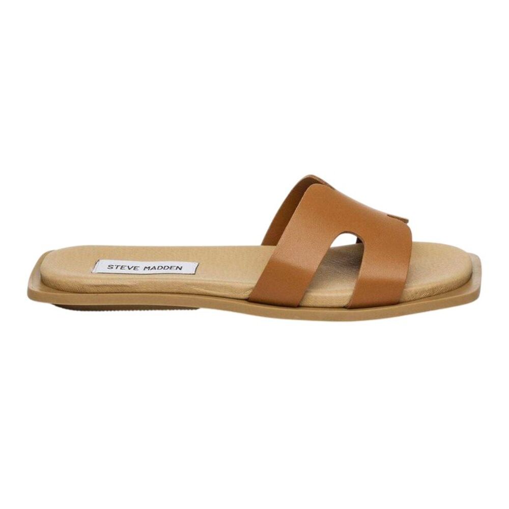 Steve Madden Womens/Ladies Hadyn Leather H-Strap Sandals / Cognac